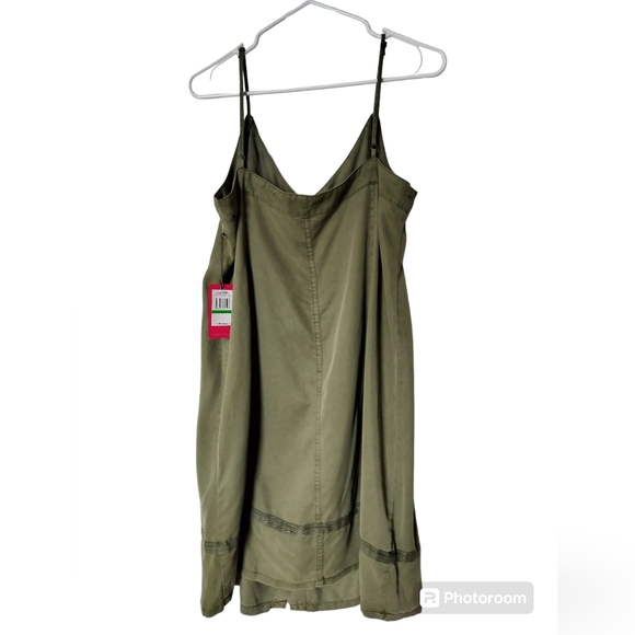 New Vince Camuto olive green casual dress spaghetti straps size L - Picture 5 of 12
